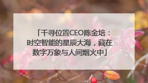 千寻位置CEO陈金培：时空智能的星辰大海，藏在数字万象与人间烟火中