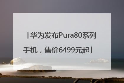 华为发布Pura80系列手机，售价6499元起
