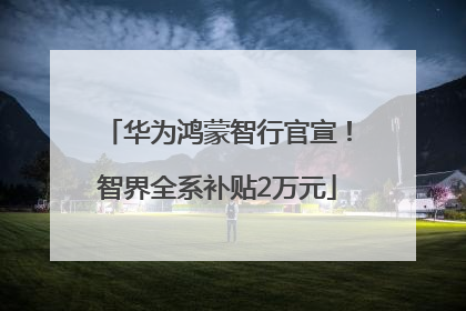 华为鸿蒙智行官宣！智界全系补贴2万元