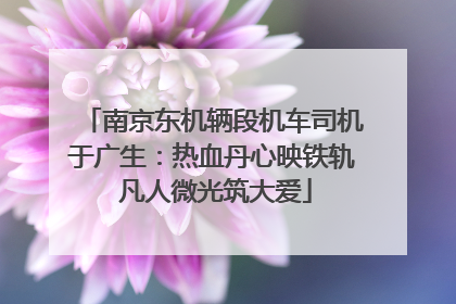 南京东机辆段机车司机于广生：热血丹心映铁轨 凡人微光筑大爱