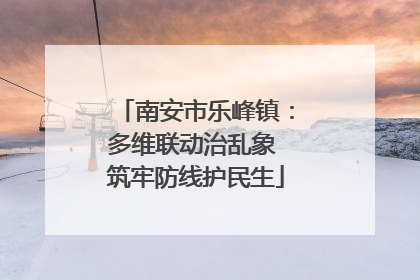 南安市乐峰镇：多维联动治乱象 筑牢防线护民生