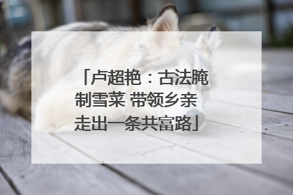 卢超艳：古法腌制雪菜 带领乡亲走出一条共富路