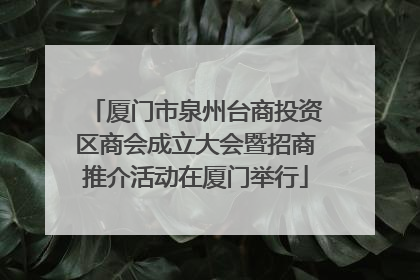 厦门市泉州台商投资区商会成立大会暨招商推介活动在厦门举行