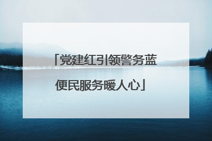 党建红引领警务蓝 便民服务暖人心