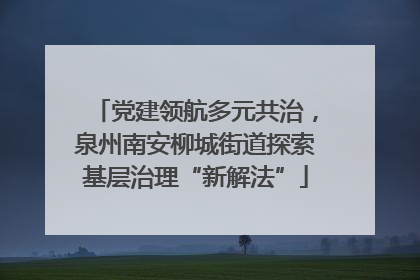 党建领航多元共治，泉州南安柳城街道探索基层治理“新解法”