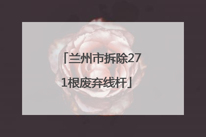 兰州市拆除271根废弃线杆