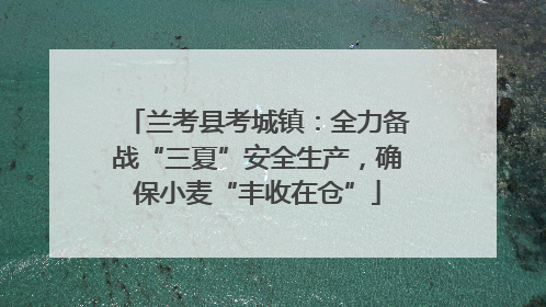 兰考县考城镇：全力备战“三夏”安全生产，确保小麦“丰收在仓”