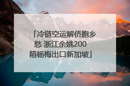 冷链空运解侨胞乡愁 浙江余姚200箱杨梅出口新加坡