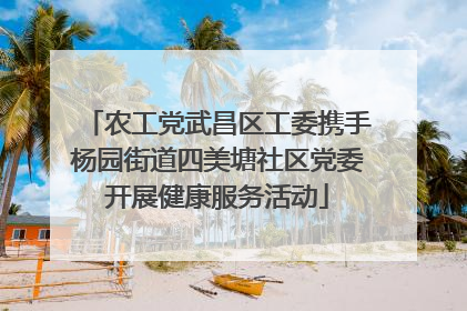 农工党武昌区工委携手杨园街道四美塘社区党委开展健康服务活动