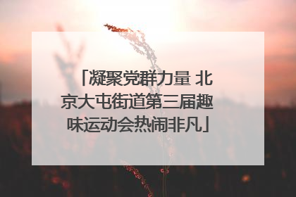 凝聚党群力量 北京大屯街道第三届趣味运动会热闹非凡