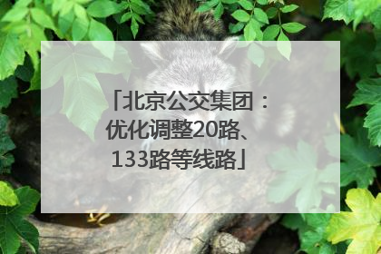 北京公交集团：优化调整20路、133路等线路