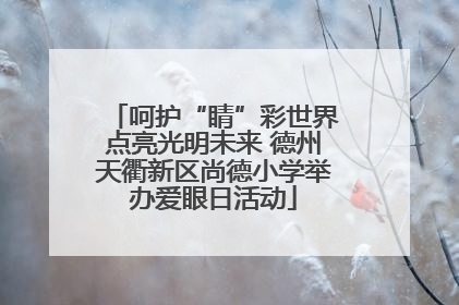 呵护“睛”彩世界点亮光明未来 德州天衢新区尚德小学举办爱眼日活动