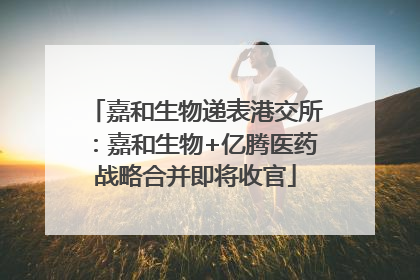 嘉和生物递表港交所：嘉和生物+亿腾医药战略合并即将收官
