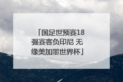 国足世预赛18强赛客负印尼 无缘美加墨世界杯