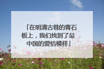 在明清古巷的青石板上，我们找到了最中国的爱情模样