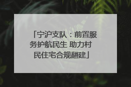 宁沪支队：前置服务护航民生 助力村民住宅合规翻建