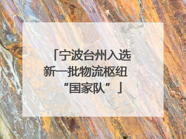 宁波台州入选新一批物流枢纽“国家队”