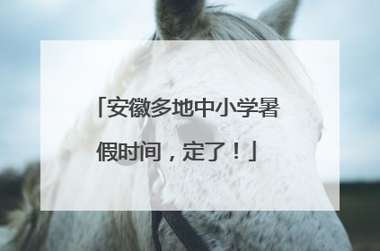 安徽多地中小学暑假时间，定了！