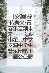 安澜精神传薪火•青春乐章颂未来——芜湖市第二中学安澜中学生管乐团第十二届公益展演圆满举行