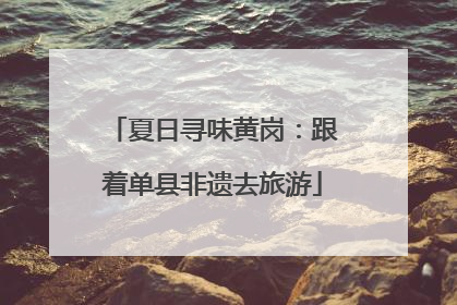 夏日寻味黄岗：跟着单县非遗去旅游