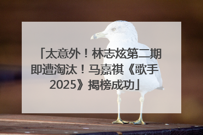 太意外！林志炫第二期即遭淘汰！马嘉祺《歌手2025》揭榜成功