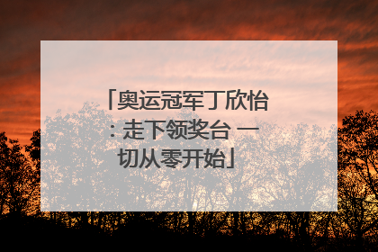 奥运冠军丁欣怡：走下领奖台 一切从零开始