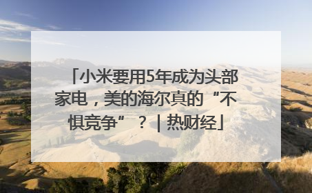 小米要用5年成为头部家电，美的海尔真的“不惧竞争”？｜热财经