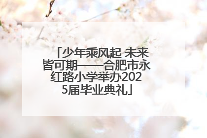 少年乘风起 未来皆可期——合肥市永红路小学举办2025届毕业典礼