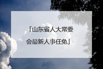 山东省人大常委会最新人事任免