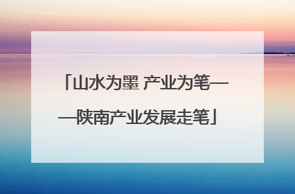 山水为墨 产业为笔——陕南产业发展走笔