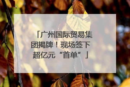 广州国际贸易集团揭牌！现场签下超亿元“首单”