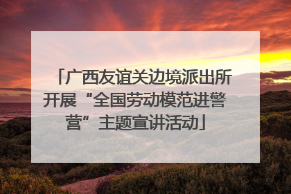 广西友谊关边境派出所开展“全国劳动模范进警营”主题宣讲活动