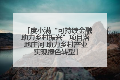 度小满“可持续金融助力乡村振兴”项目落地庄河 助力乡村产业实现绿色转型