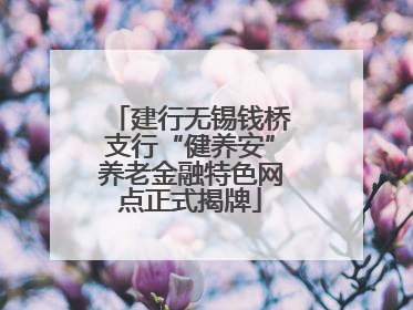 建行无锡钱桥支行“健养安”养老金融特色网点正式揭牌