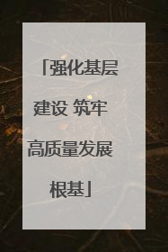 强化基层建设 筑牢高质量发展根基