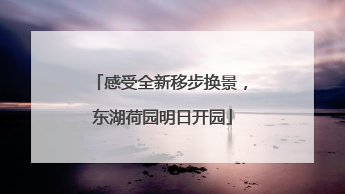 感受全新移步换景，东湖荷园明日开园