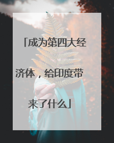 成为第四大经济体，给印度带来了什么