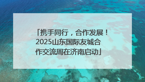 携手同行，合作发展！2025山东国际友城合作交流周在济南启动