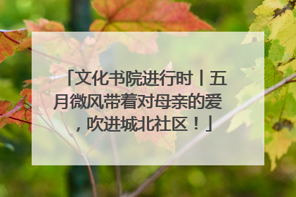 文化书院进行时丨五月微风带着对母亲的爱，吹进城北社区！