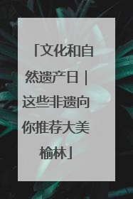 文化和自然遗产日｜这些非遗向你推荐大美榆林
