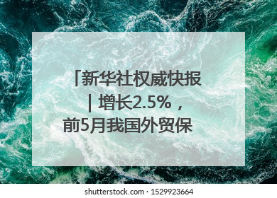 新华社权威快报｜增长2.5%，前5月我国外贸保持较强韧性
