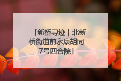新桥寻迹｜北新桥街道前永康胡同7号四合院