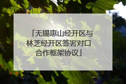 无锡惠山经开区与林芝经开区签署对口合作框架协议
