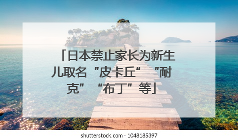 日本禁止家长为新生儿取名“皮卡丘”“耐克”“布丁”等
