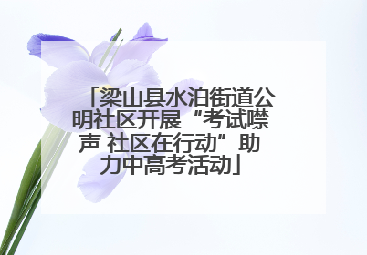 梁山县水泊街道公明社区开展“考试噤声 社区在行动”助力中高考活动