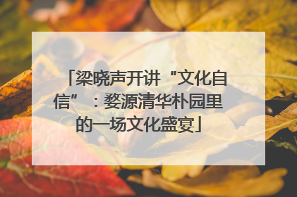梁晓声开讲“文化自信”：婺源清华朴园里的一场文化盛宴