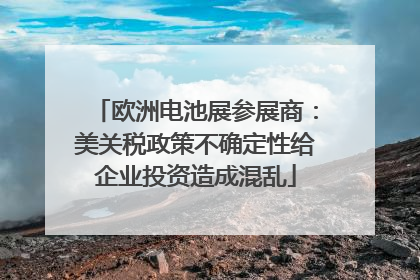 欧洲电池展参展商：美关税政策不确定性给企业投资造成混乱