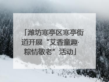 潍坊寒亭区寒亭街道开展“艾香童趣·粽情敬老”活动