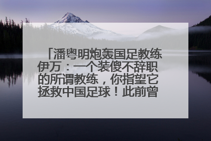潘粤明炮轰国足教练伊万：一个装傻不辞职的所谓教练，你指望它拯救中国足球！此前曾多次发文评价国足