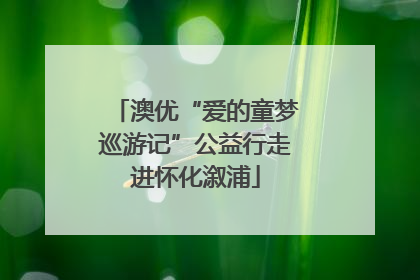 澳优“爱的童梦巡游记”公益行走进怀化溆浦